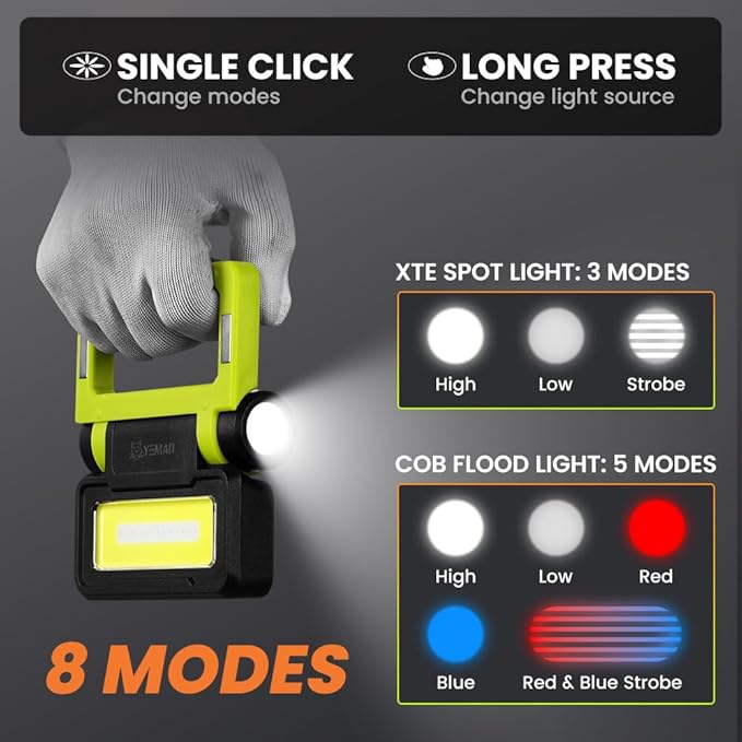 Yemao Led Work Light Rechargeable, Small Portable Work Light - Image 3
