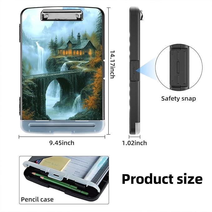 Clipboard with Storage Box & Pen Holder, Heavy Duty Clip Boards 8.5x11 - Image 2