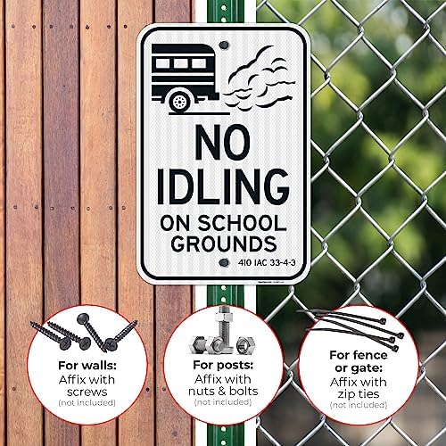No Idling On School Grounds 410 IAC 33-4-2 Sign, - Image 4
