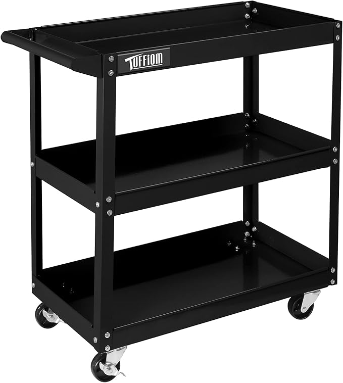 TUFFIOM 3 Tier Rolling Tool Cart, 330 Lbs Capacity, by TUFFIOM