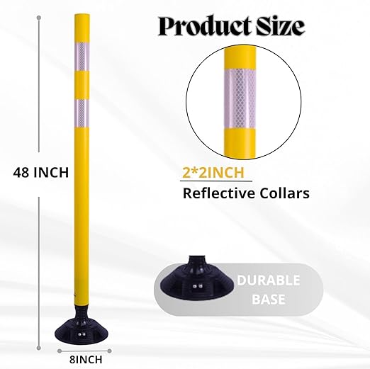 BESEA 8PCS 48" Traffic Delineator Posts - Image 2