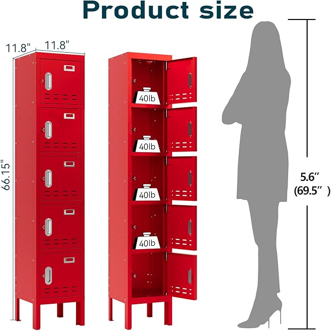 Metal Lockers - 66" Height Steel Lockers - Image 2