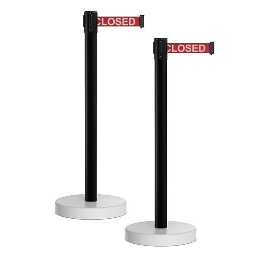 Crowd Control Warehouse CCW Set of 2 Retractable Belt Barrier Stanchion by Crowd+Control+Warehouse