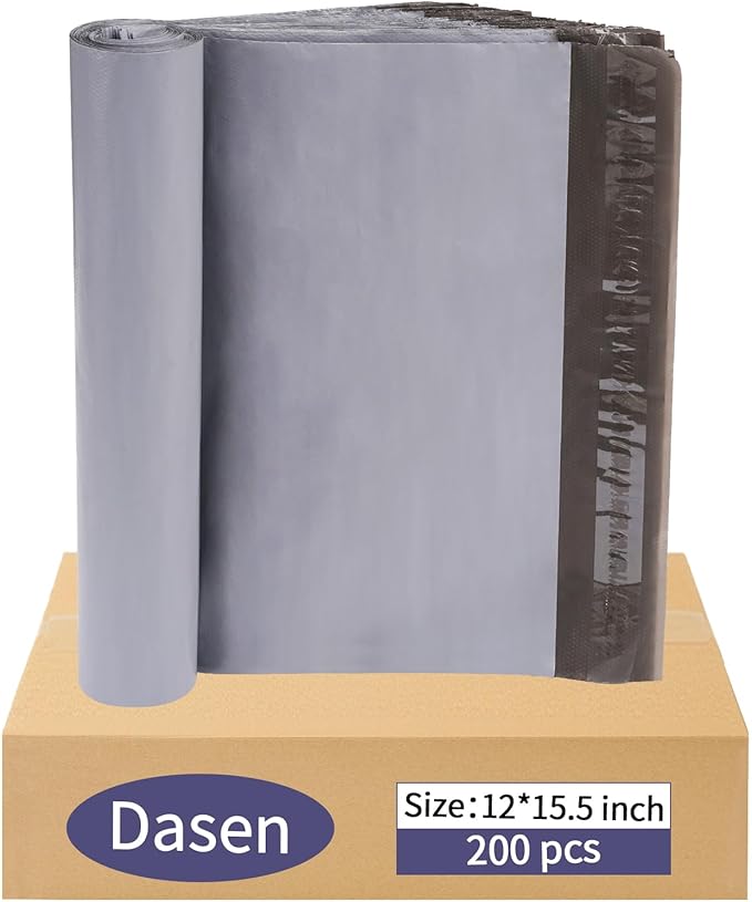 Dasen 200pc Poly Mailers 12x15.5 Inches, Shipping Envelopes Self Seal Mailers by Unknown