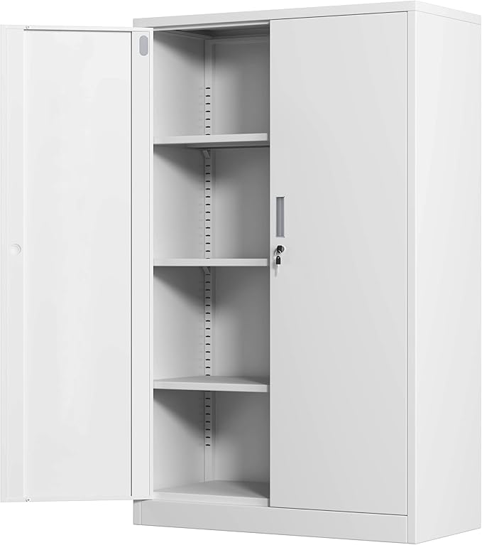Metal Storage Cabinet with Locking Doors and 3 Adjustable Shelves, 53.5-Inch by JINKERFURNITURE