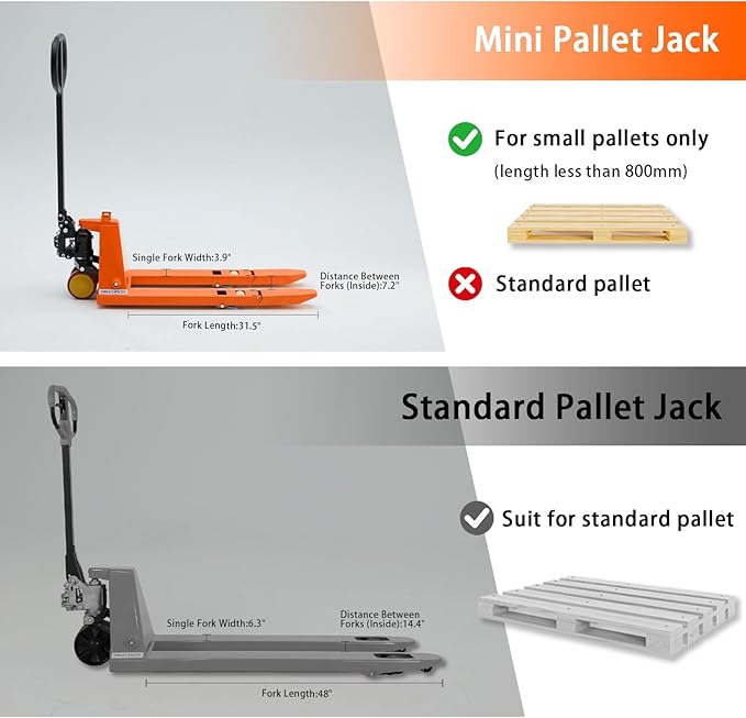 Tory Carrier Mini Pallet Jack Trucks, 2200 lbs Capacity 31.5" x 15" Forks - Image 4