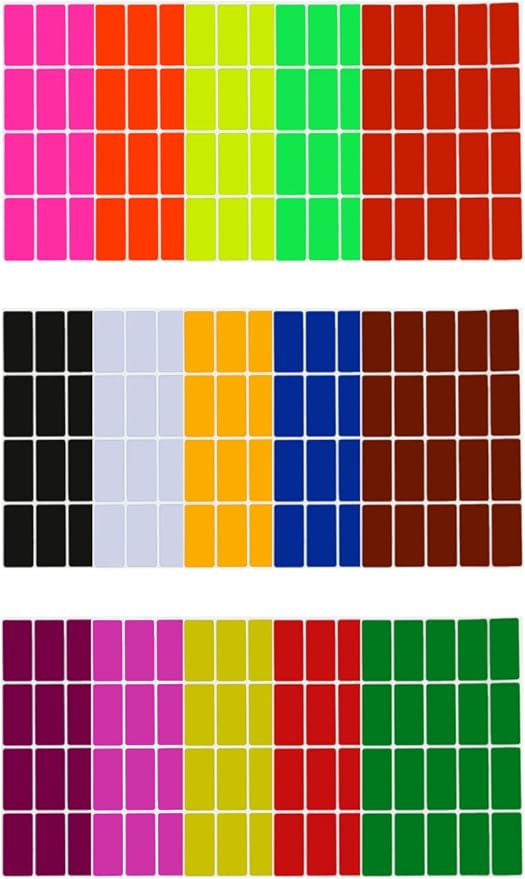 Color Coding Labels Rectangle Fluorescent Neon 1.57 inch x 0.75 inch by RoyalGreen