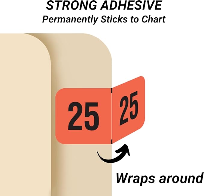 2025 Year Labels, Doctor Stuff 2025 Chart Stickers, Fluorescent Red Color Coded - Image 3