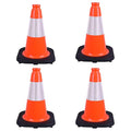 4 Pack 12 Inch Orange PVC Traffic Cones Black Base Stable Durable, Sport by OranclUS