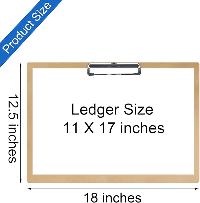 Acocony 11x17 Clipboard Landscape Extra Large Clipboard Hardboard Low Profile - Image 2