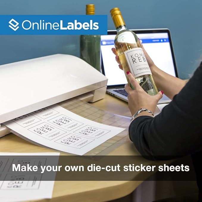 Removable Sticker Paper, 25 Sheets, 8.5 x 11 Full Sheet Label, Inkjet or Laser - Image 3