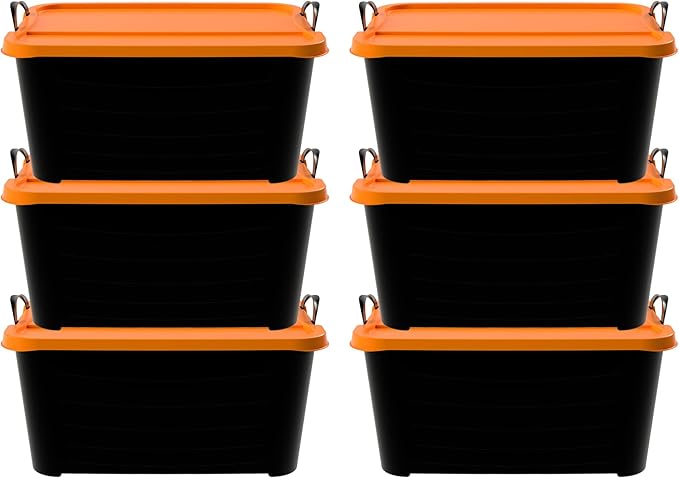 Life Story 6 Pack Heavy Duty Stackable Storage Bin, 55 Quart Home Organizer by LifeStory