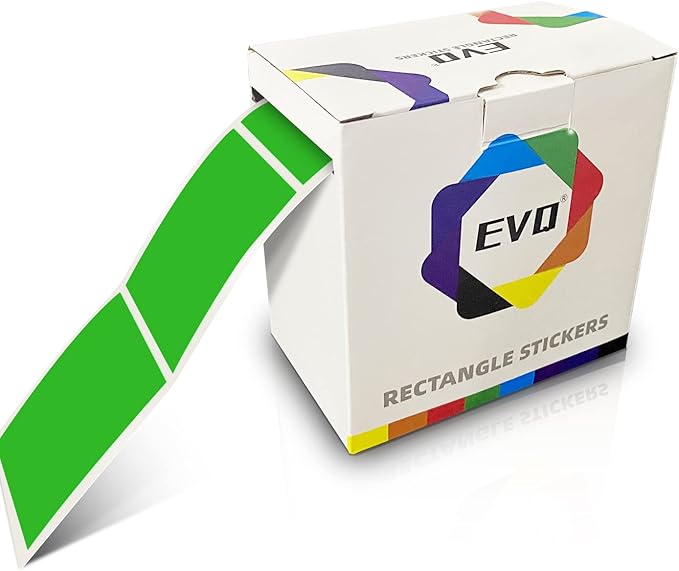 Green Rectangle Sticker Labels 3×2 Inch Vinyl Stickers Color Coding Name Tags by EVQ