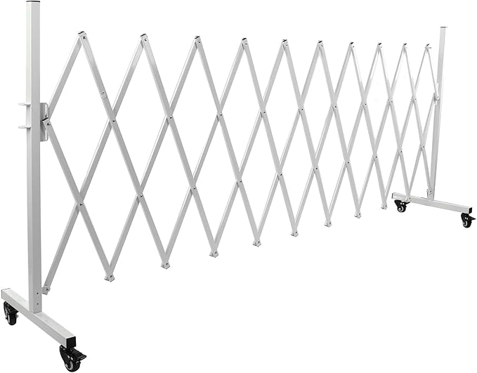 Metal Expandable Barricade Gate, Aluminum Folding Mobile Safety Barrier 130in - Image 3