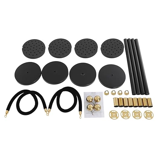 4Pcs Velvet Ropes and Stanchion Post, Stainless Steel Stanchions Posts - Image 9