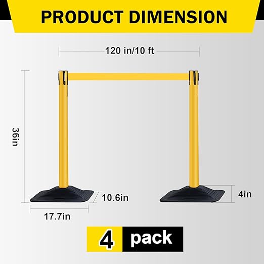 10 ft Crowd Control Stanchion Set, Crowd Control Barrier, Stanchions - Image 2