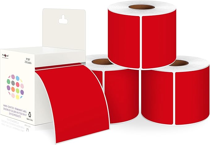 PARLAIM 3 X 5 Inch 4Rolls/1000 Per Roll Rectangle Inventory Color Coding Labels by PARLAIM