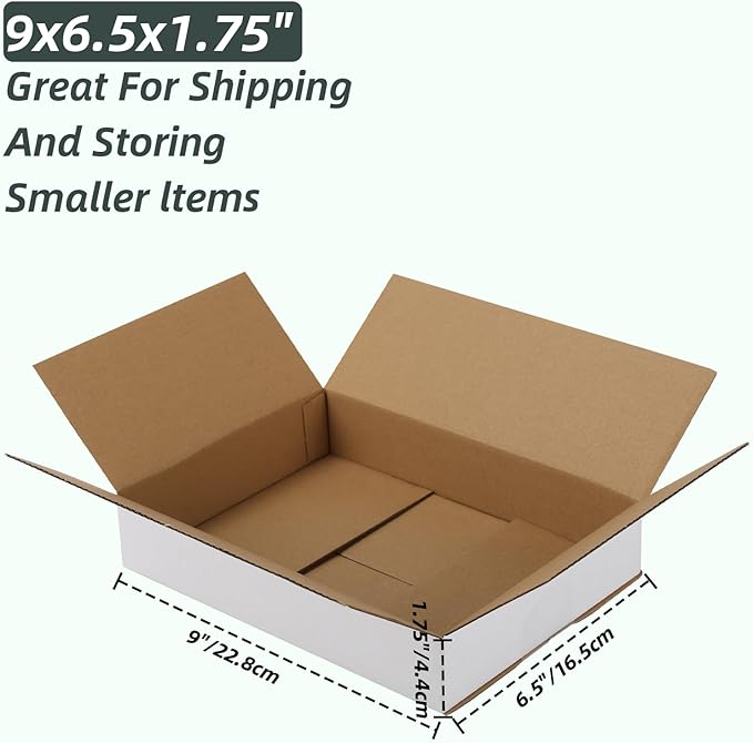 CRUGLA 9x6.5x1.75 White Shipping Boxes Set of 40 - Image 2