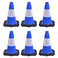 6 Pack 12 Inch Blue Reflective Traffic Cones, Reserved Parking, and School by OranclUS