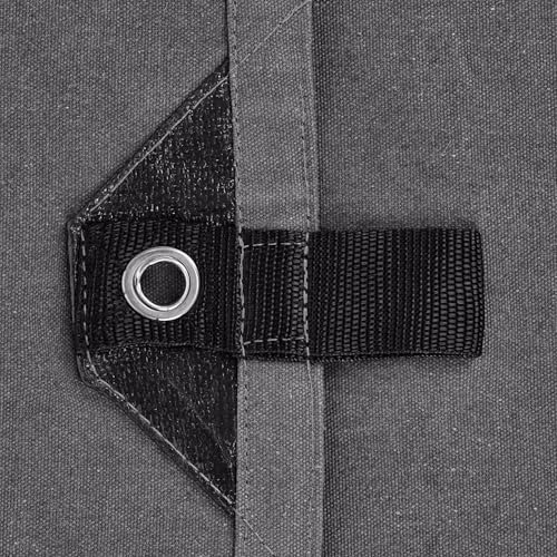 WHITEDUCK 12'x16' Canvas Tarp 18 oz/37 Mil Heavy Duty Water Repellent UV Resistant, Rustproof Grommets, Industrial & Commercial Use Cloth Tarp (Finished Size: 11'6"x15'6", Grey) - Image 4
