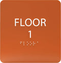 Burnt Sienna ADA Floor 1 Sign by ADACentralSigns