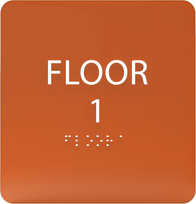 Burnt Sienna ADA Floor 1 Sign by ADACentralSigns
