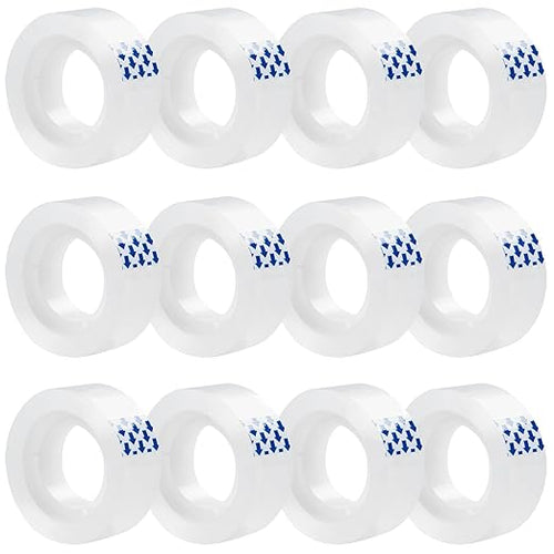 12 Rolls Clear Tape, Transparent Tape Refills by BUOFPK