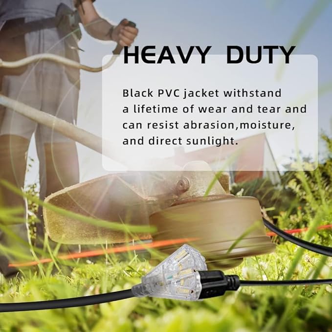 3-Outlets Indoor Outdoor Extension Cord Weatherproof - Image 5