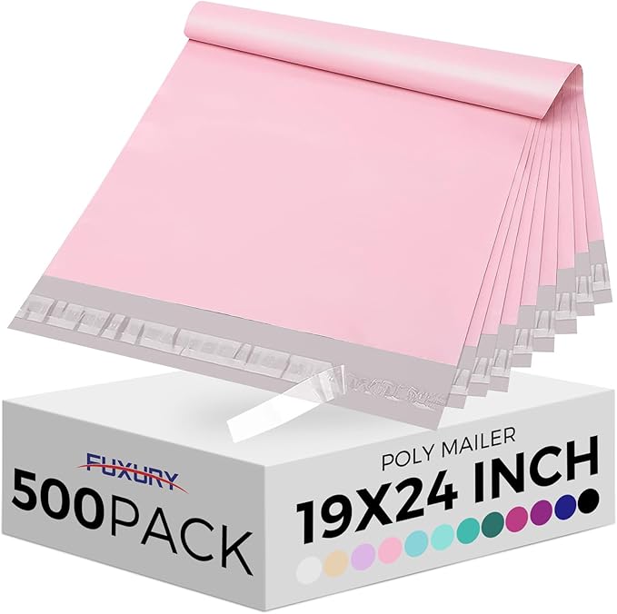 Fuxury Large Poly Mailers 19x24 Inch 500 Pcs, Bulk Shipping Bags by Fuxury