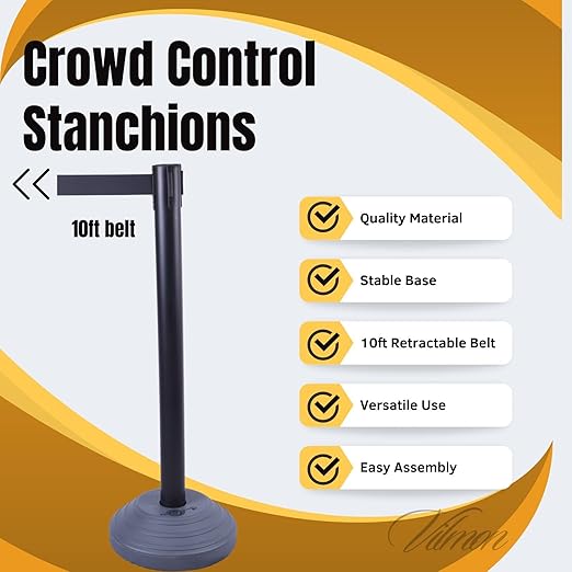 6 Pack 42Inch Crowd Control Stanchions - Image 2