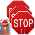 Geetery 3 Pcs Stop Signs Traffic Signs 12 x 12 Inches, Street Road Traffic Cone by Geetery