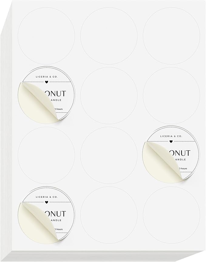 NextDayLabels - 2.5 Inch Round Sticker Labels - Matte White Blank Laser/Inkjet - Image 7