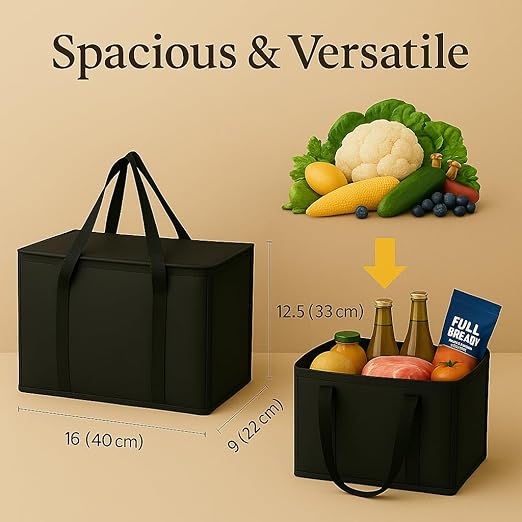 2Pk Trunk Organizer for Car Insulated Reusable Grocery Bags, Collapsible Cooler - Image 8