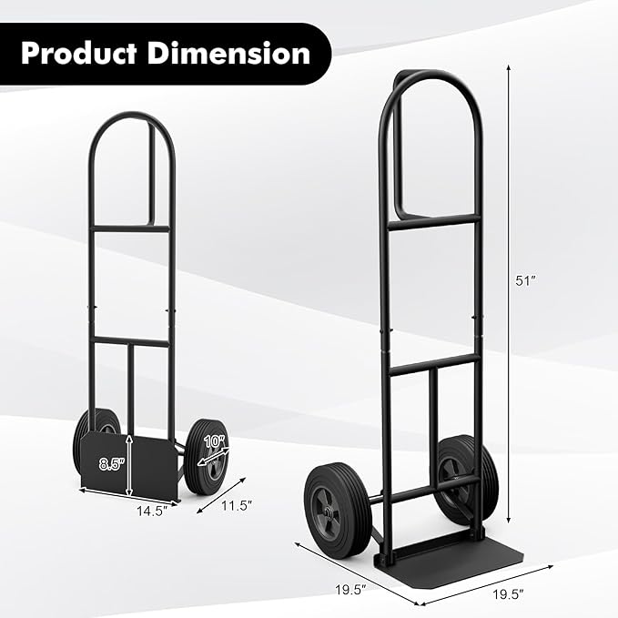 Goplus Hand Truck, P-Handle Hand Truck Dolly - Image 6