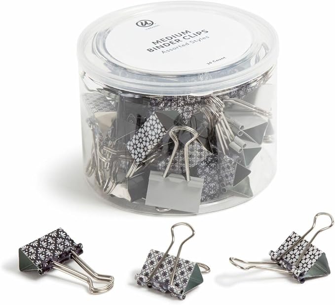 U Brands Fashion Binder Clips, Moroccan Monochrome by UBrands