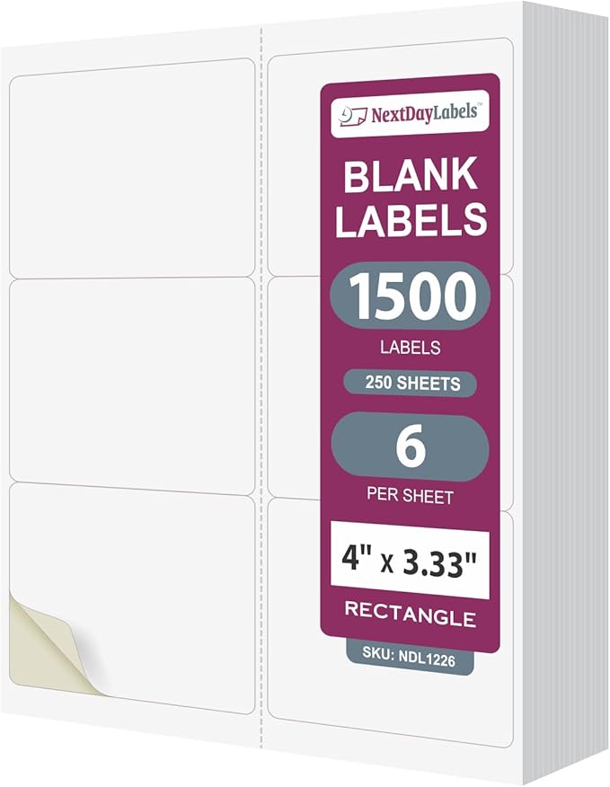 NextDayLabels – 4" x 3-1/3" Rectangular Sticker Labels by NextDayLabels