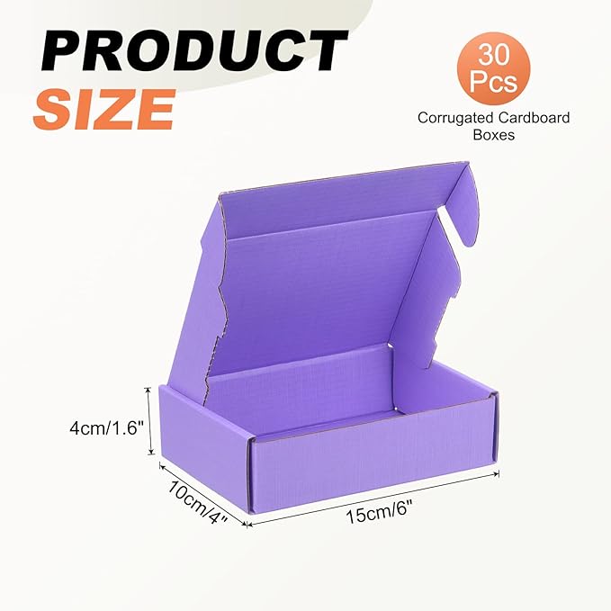 PATIKIL 6 x 4 x 1.6 Inch Shipping Boxes, 30 Pack Color Corrugated Cardboard Box - Image 2