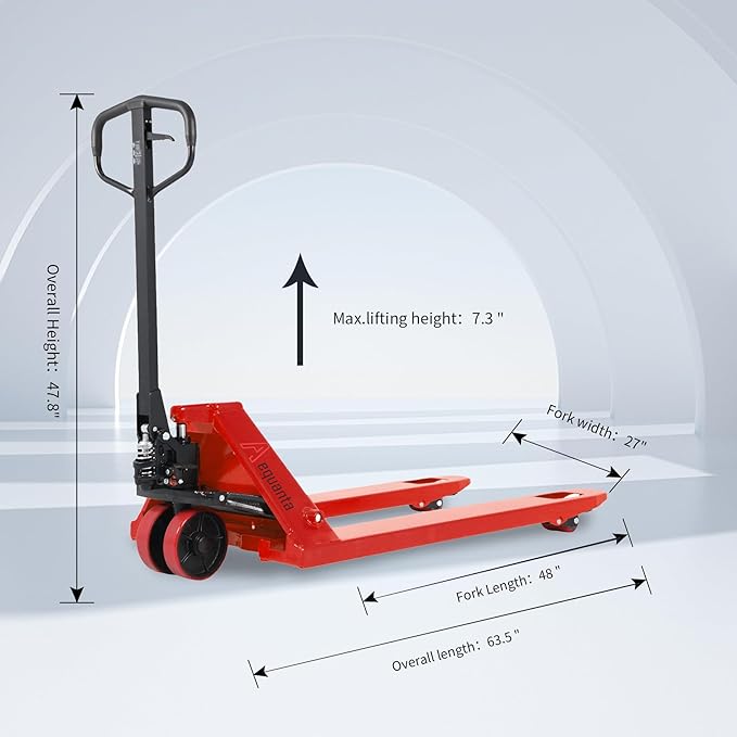 Manual Pallet Jack Truck 6600Lbs Capacity, Professional Pallet Trucks 27" W x - Image 2