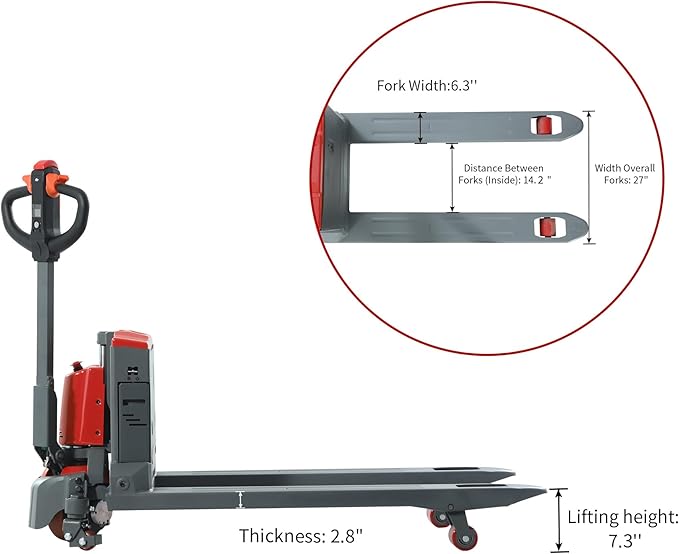 T Tory Carrier Electric Pallet Jack Truck 4400lbs Capacity Lithium Electric - Image 4