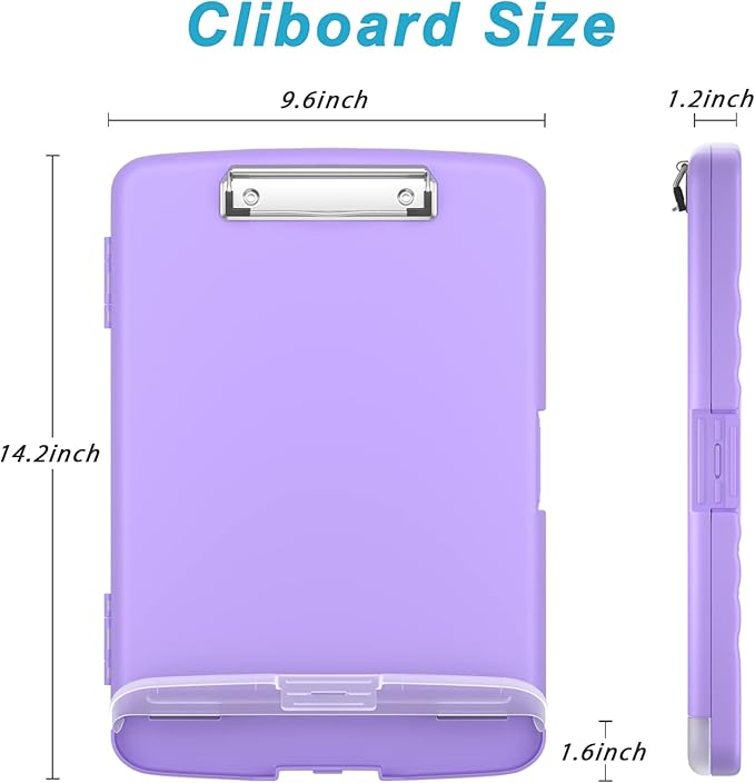 Rimilak Plastic Clipboard with Storage, 8.5 x 11 High Capacity Folio Nursing - Image 2