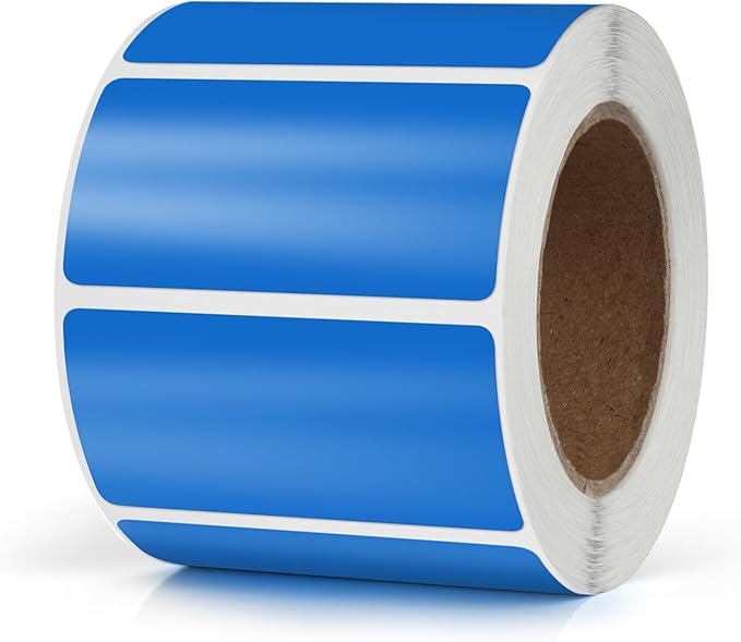 Blue Rectangle Stickers 2 x 1 Inch Color Coding Labels Vinyl Roll Self-Adhesive by Meitaat