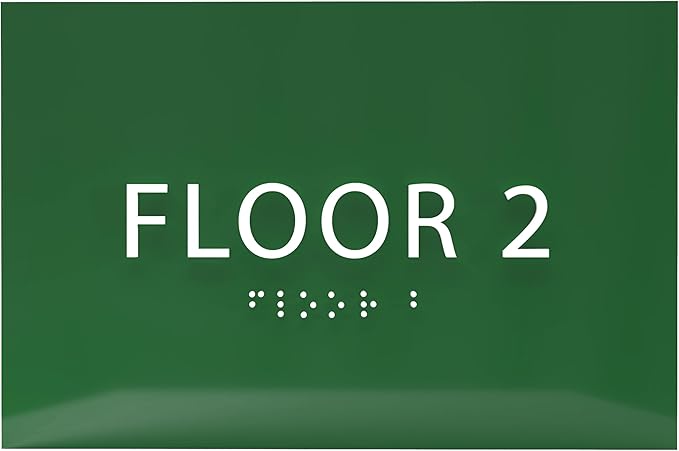 6" X4" Floor 2 Sign by ADACentralSigns