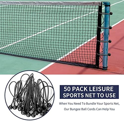 6 Inch Ball Bungee Cords, 50 Pack Heavy Duty UV Resistant Elastic Strap, Reusable Tie Down Cord with Balls, Indoor Outdoor Cords for Golf Net, Soccer Goals, Camping, Tent Poles, Hose (Black) - Image 4