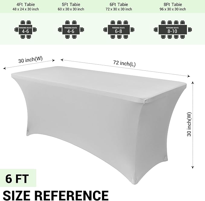 Obstal 6 Pack Stretch Spandex Table Covers - Image 4