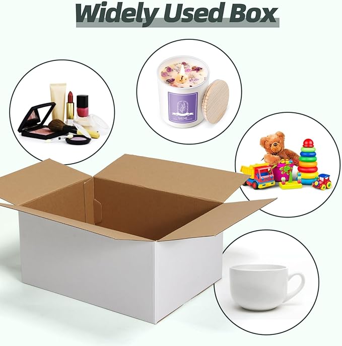 CRUGLA 12x9x6 White Shipping Boxes Set of 15 - Image 4