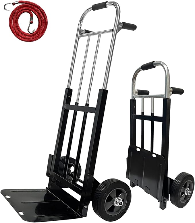 800 LB Dolly Cart with 8" Solid Rubber Wheels, Heavy Duty Folding Hand Truck by Unknown