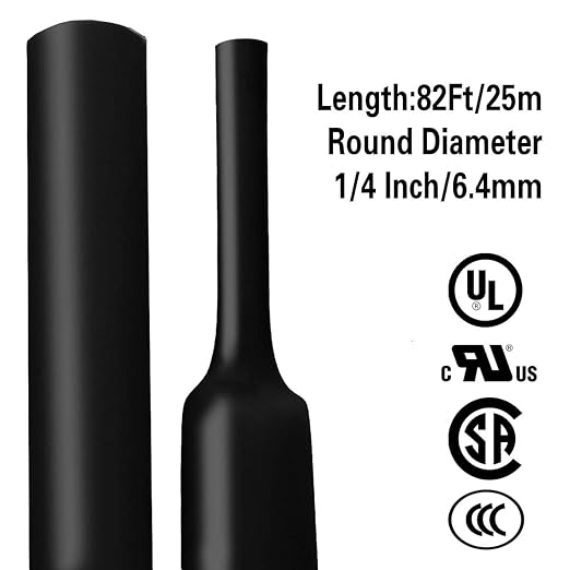 XHF 1/4 Inch 82 Ft XHF 3:1 Waterproof Heat Shrink Tubing Roll Marine Grade - Image 5