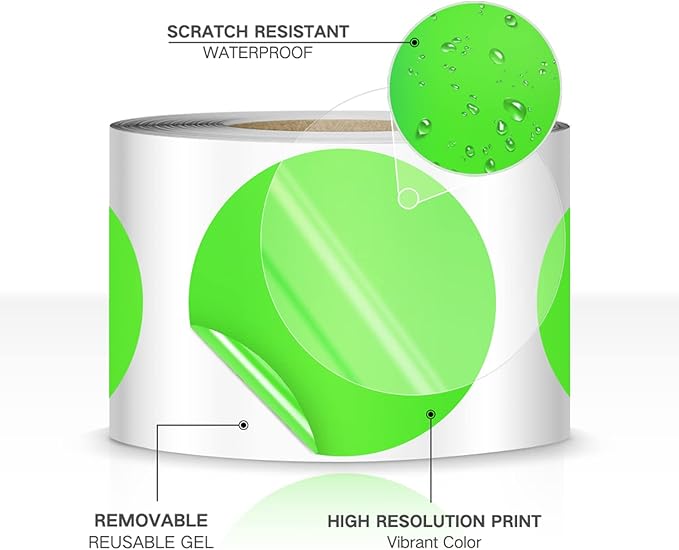 500 PCS Dot Sticker Tape 2" Inch Round Color Coding Labels Removable Writable - Image 6