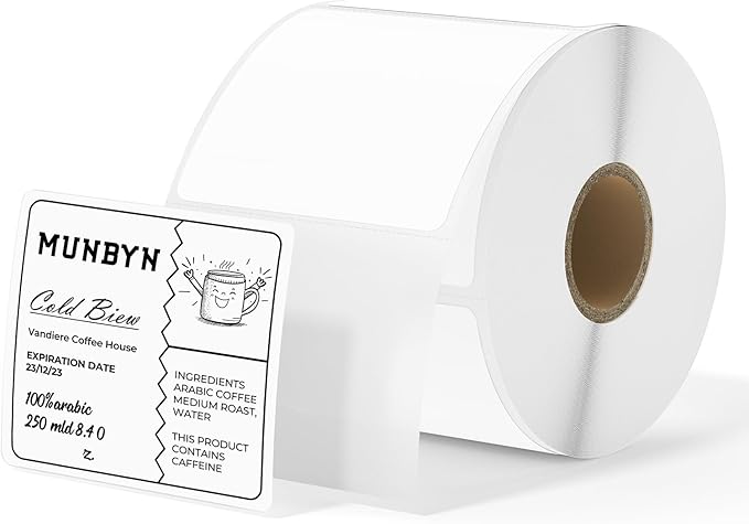 MUNBYN 2"x2" Square Thermal Labels, Compatible by MUNBYN