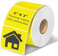 2" x 2" Thermal Labels Stickers Yellow, Square Thermal Shipping Stickers by BriCabel